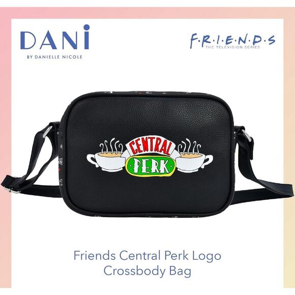⭐️Danielle Nicole DANI FRIENDS TV SHOW CENTRAL PERK Crossbody Purse Bag Black - Picture 2 of 11